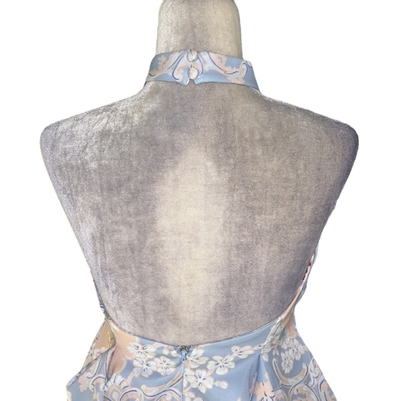 NWT ASOS Design Floral Print Backless Cutout Mini Tulip Dress in Pastel Regal  6 - Picture 10 of 16